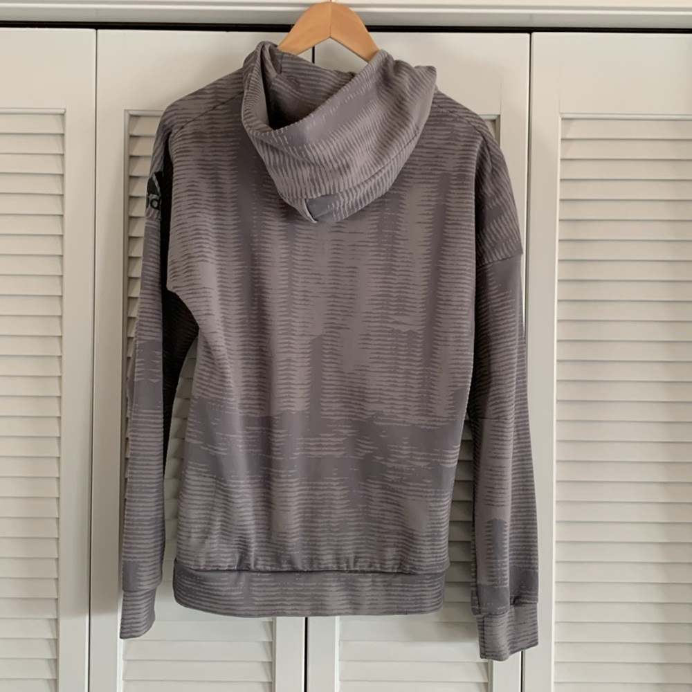 Adidas Z.N.E. Pulse Hoodie Sweatshirt Men’s Gray Heartbeat Texture BS4951 Size S - Picture 6 of 14